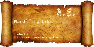 Maróthy Edda névjegykártya